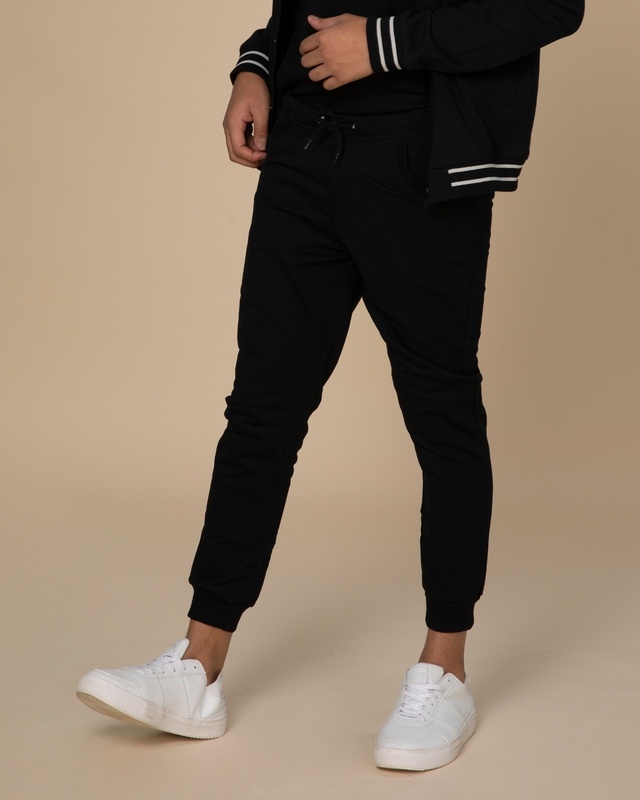 Shop Men's Black Joggers-Front