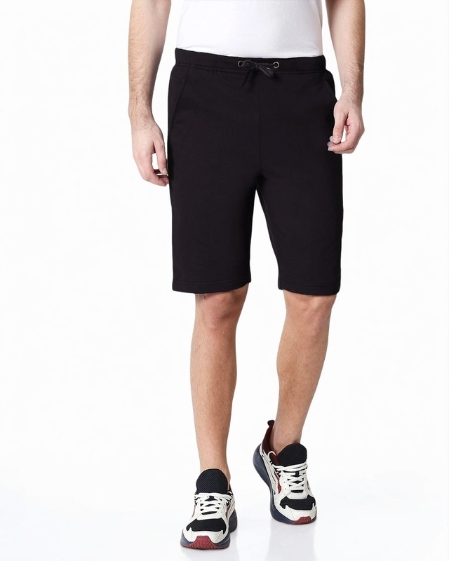 Shop Men's Jet Black Shorts-Front