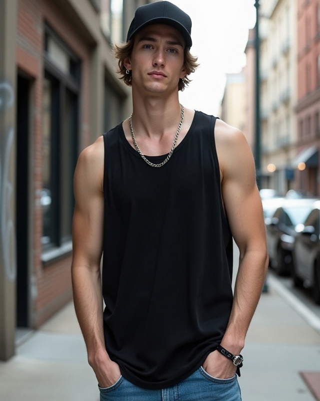 Shop Men's Jet Black Vest-Front