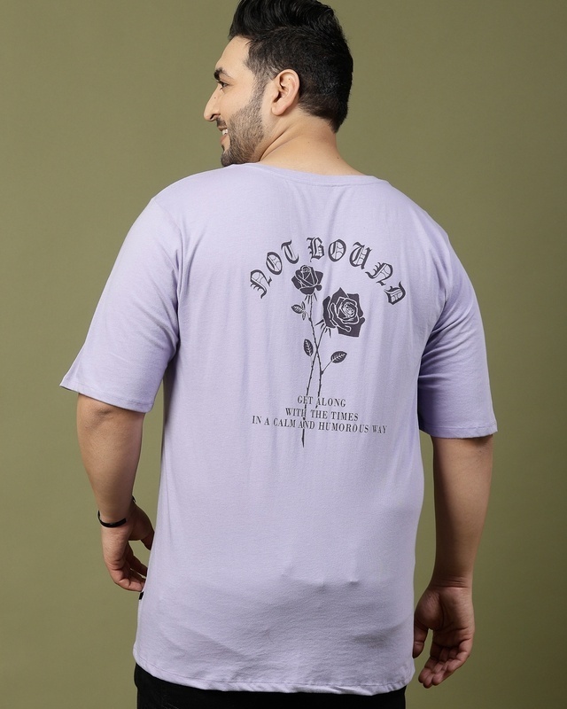 Shop Men's Lavender Printed Plus Size T-shirt-Front