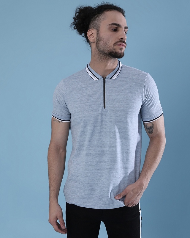 Shop Men's Light Blue Regular Fit T-shirt-Front