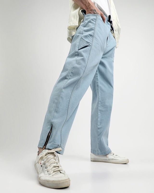 Shop Men's Light Blue Straight Fit Jeans-Front