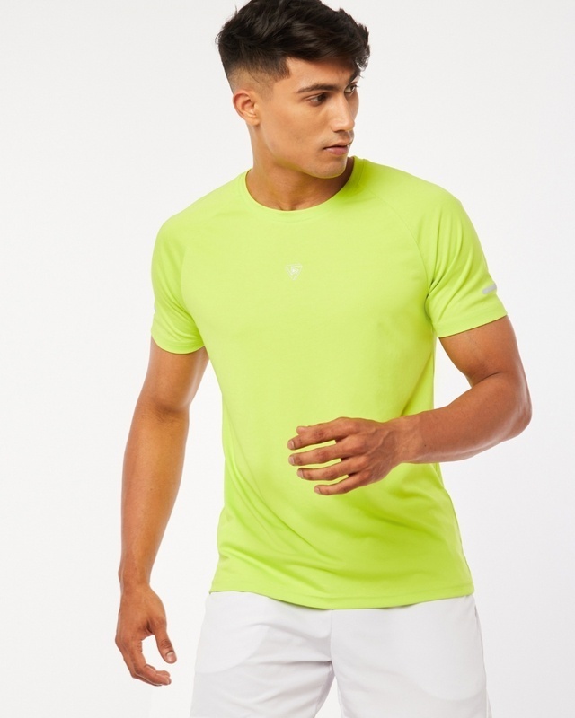 Shop Men's Lime Training Utility T-shirt-Front