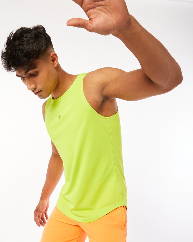 Shop Men's Lime Training Vest-Front