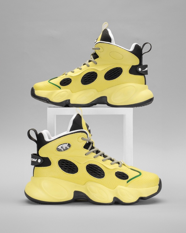 Men's Lime Yellow Mid-Top Sneakers