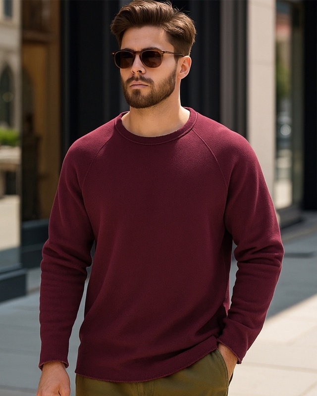 Shop Men's Maroon Sweater-Front