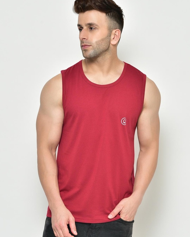 Shop Men's Maroon Vest-Front