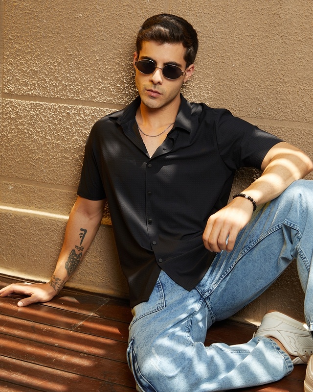Shop Men's Midnight Black Shirt-Front