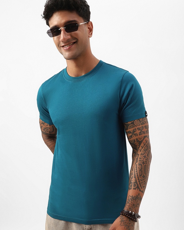 Shop Men's Morrocan Blue T-shirt-Front