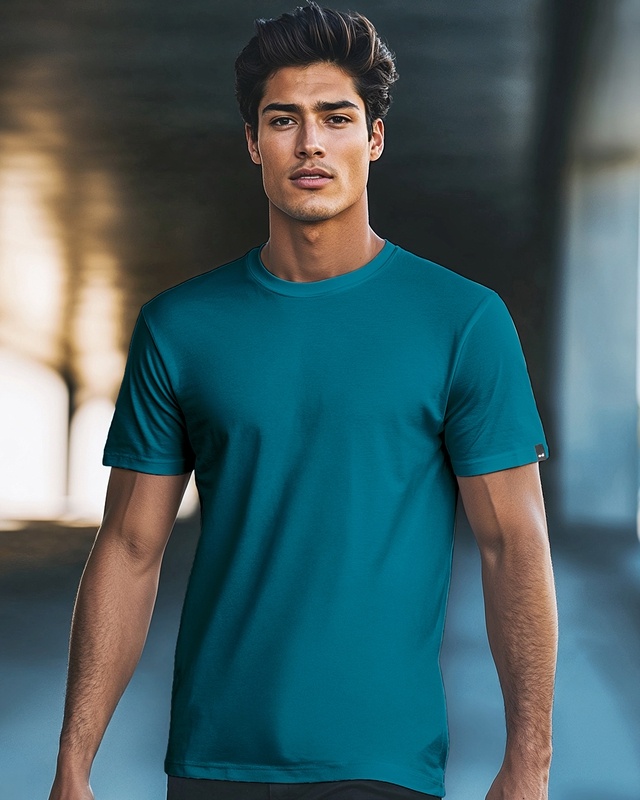 Shop Men's Morrocan Blue T-shirt-Front