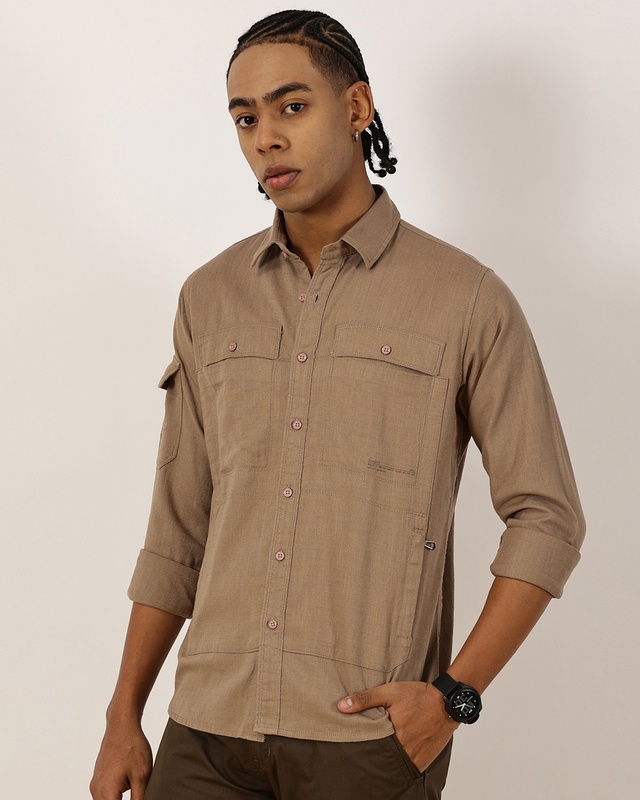 Men's Mud Brown Cargo Shirt