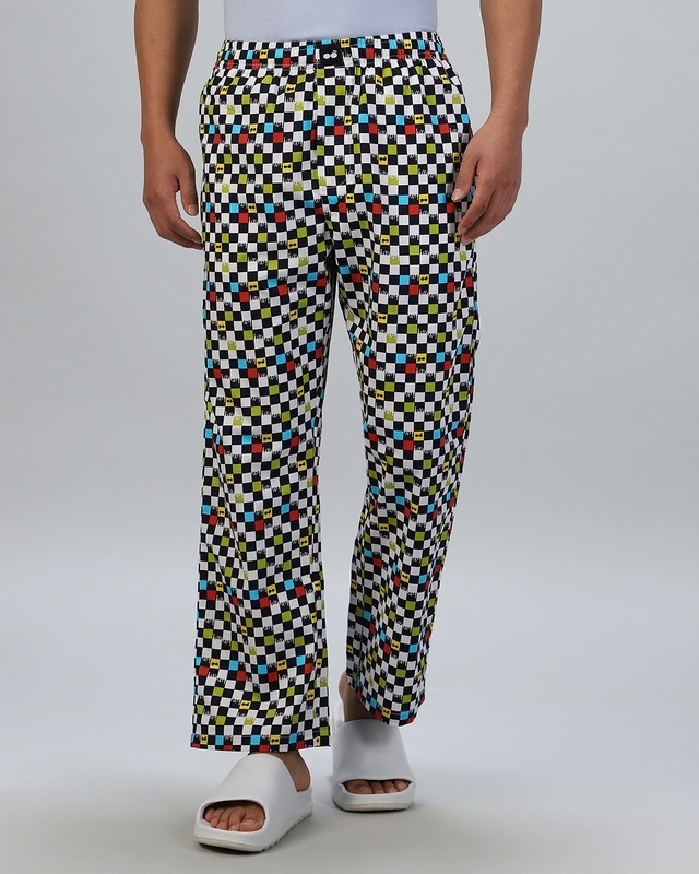 Shop Men's Multicolor All Over Printed Pyjamas-Front