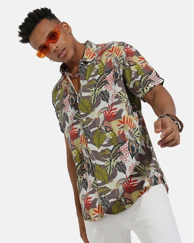 Shop Men's Multicolor All Over Printed Shirt-Front