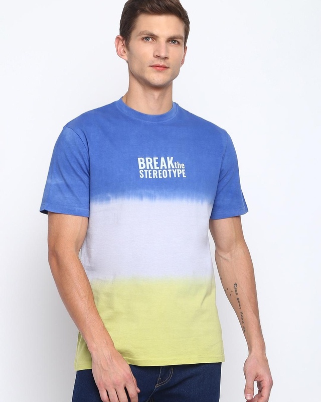 Shop Men's Multicolor Ombre Printed T-shirt-Front