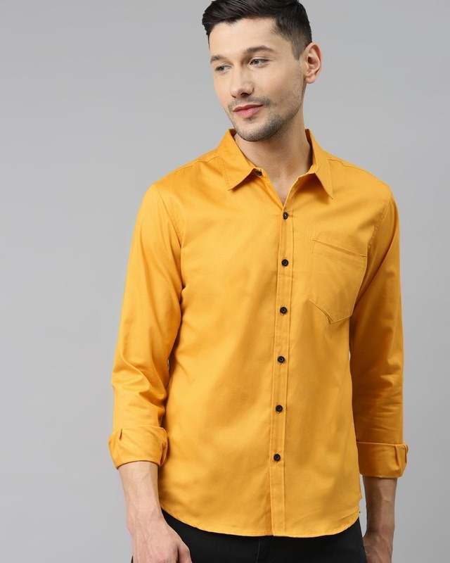 Shop Men's Mustard Casual Shirt-Front