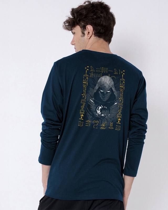 Men's Navy Blue Moon Knight Graphic Printed T-shirt-Front Bewakoof Shop Men's Navy Blue Moon Knight Graphic Printed T-shirt-Front