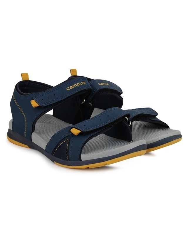 Shop Men's Navy Self Design Sandals-Front