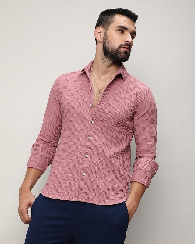 Shop Men's Nude Pink Shirt-Front