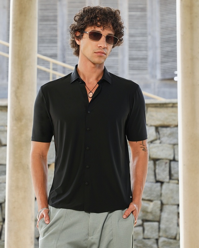 Shop Men's Obsidian Black Shirt-Front