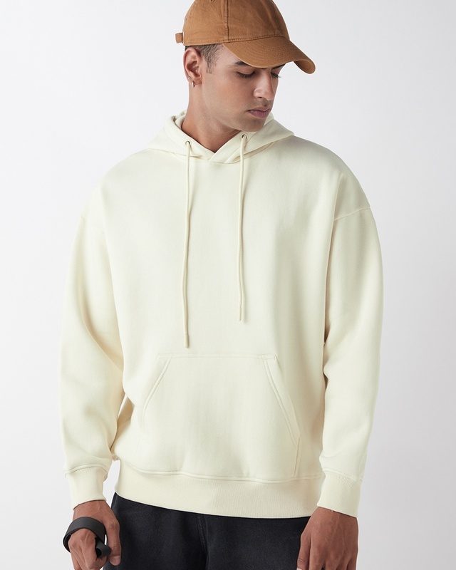 Shop Men's Off White Oversized Hoodies-Front