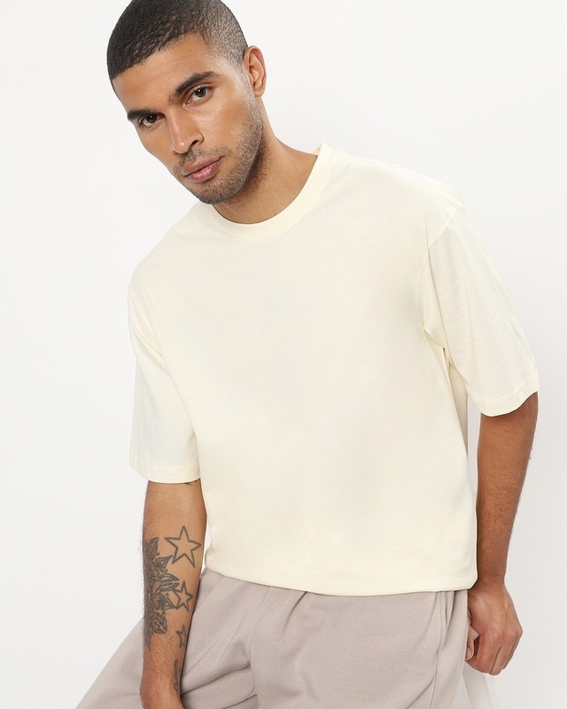 Shop Men's Off White Oversized T-shirt-Front