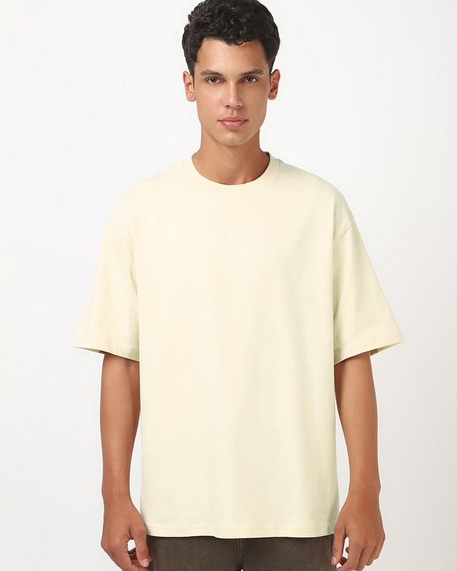 Shop Men's Off White Oversized T-shirt-Front