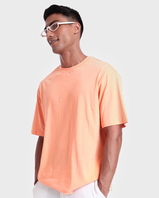 Shop Men's Orange Oversized T-shirt-Front