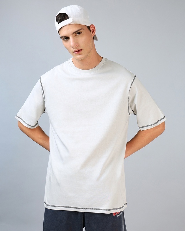 Shop Men's White Oversized T-shirt-Front