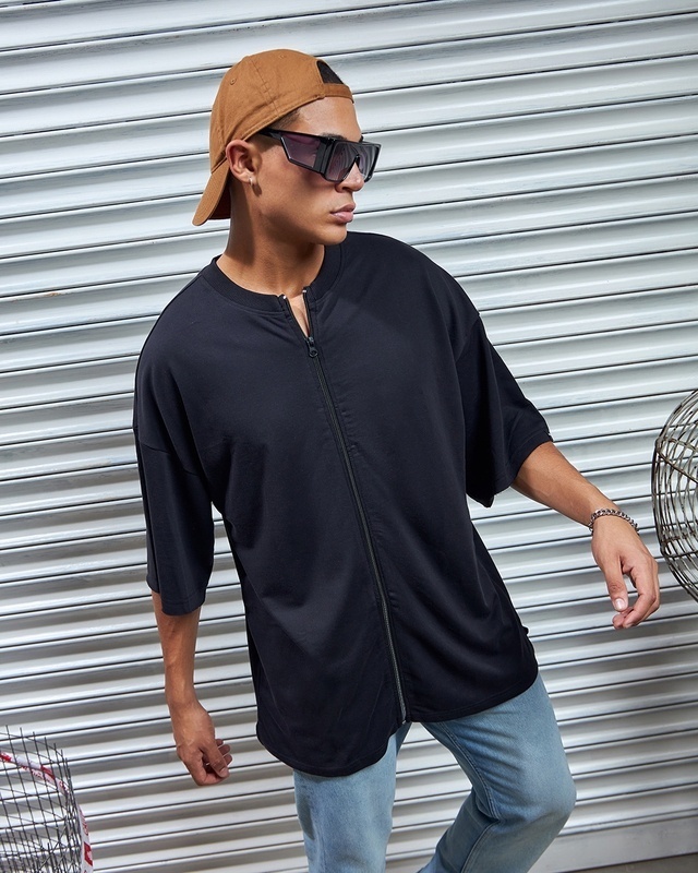 Shop Men's Black Oversized T-shirt-Front