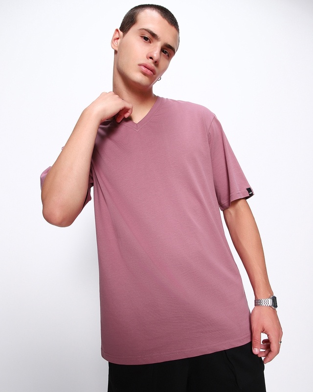 Shop Men's Purple Oversized T-shirt-Front
