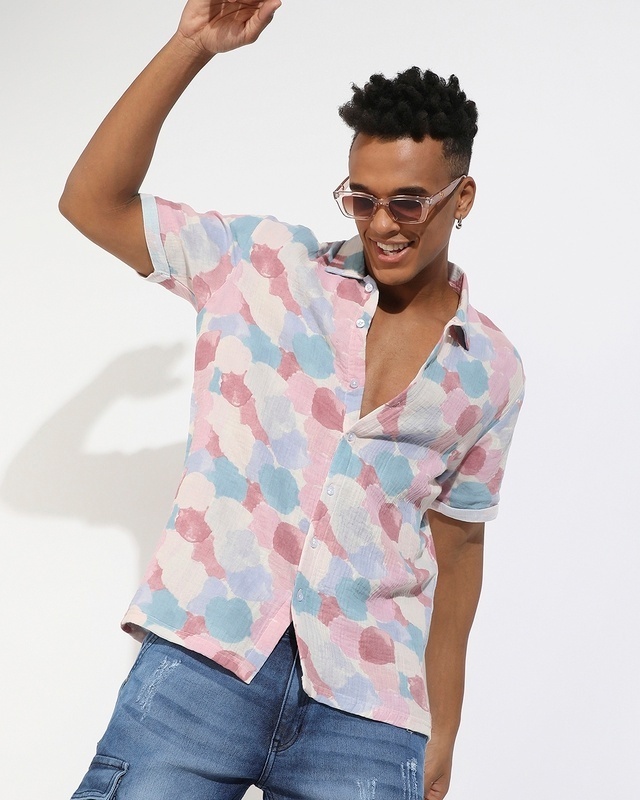 Shop Men's Pink Abstract Printed Shirt-Front