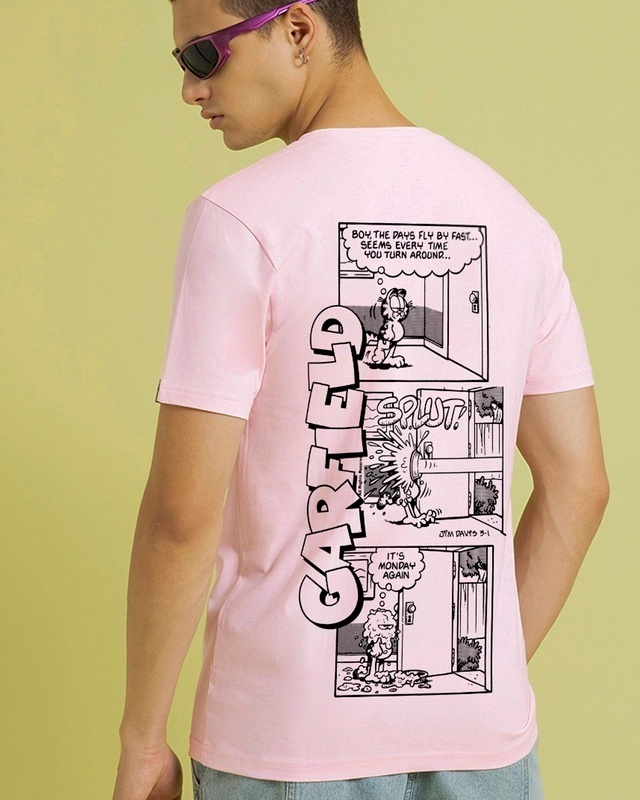 Shop Men's Pink It's Monday Again Graphic Printed T-shirt-Front