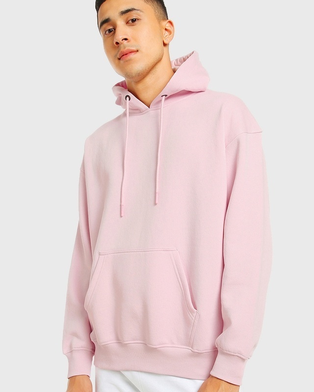 Shop Men's Pink Oversized Hoodie-Front