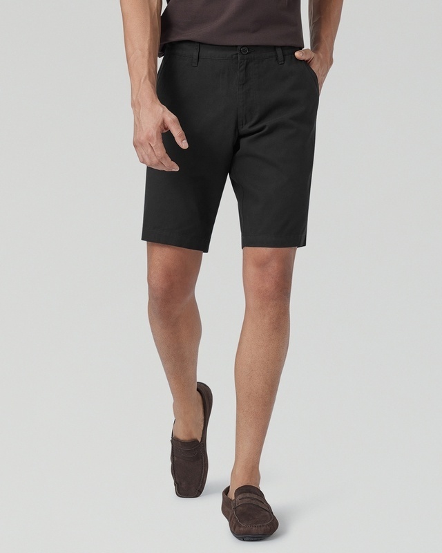 Shop Men's Pitch Black Chino Shorts-Front