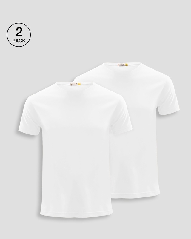 Shop Men's White T-shirt Pack of 2-Front
