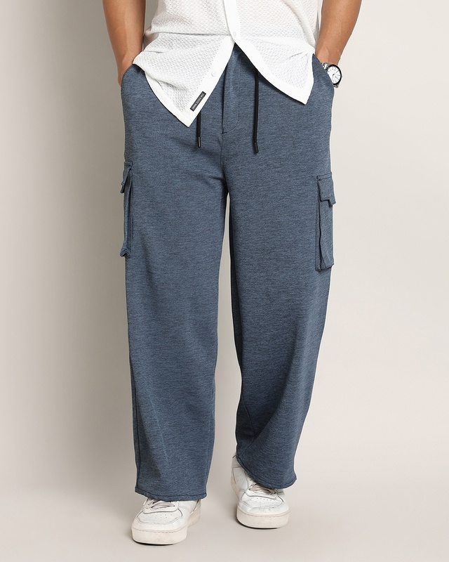 Men's Prussian Blue Relaxed Fit Cargo Pants