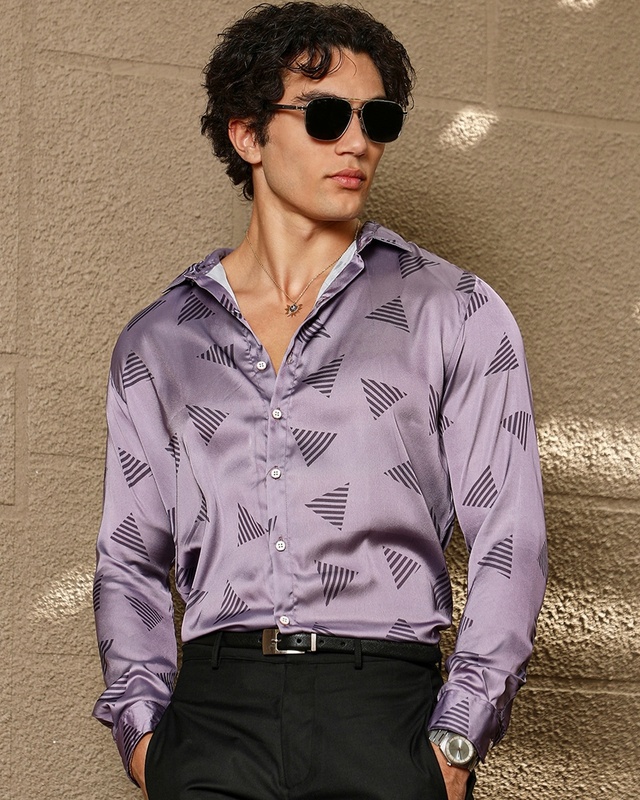Men's Purple All Over Printed Shirt