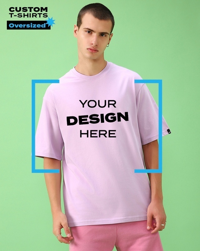 Shop Men's Purple Customizable Oversized T-shirt-Front