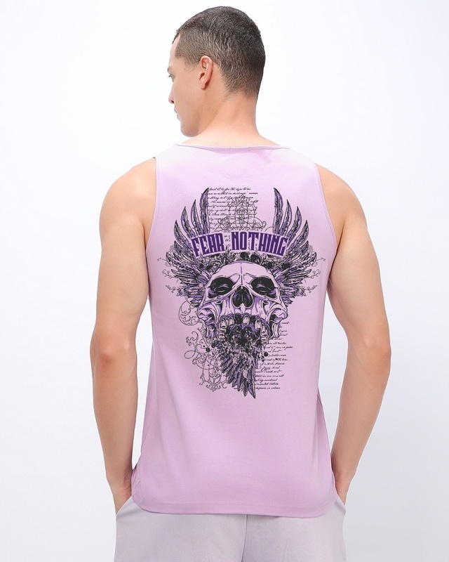 Shop Men's Purple Fear Nothing Graphic Printed Vest-Front