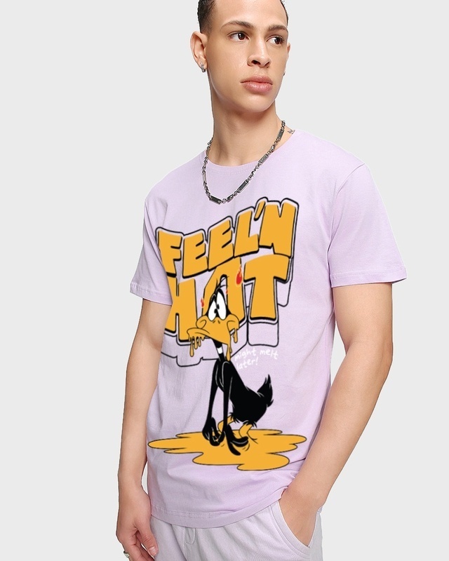 Shop Men's Purple Feel'n Hot Graphic Printed T-shirt-Front