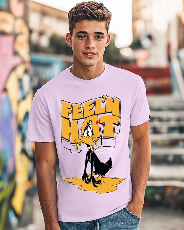 Shop Men's Purple Feel'n Hot Graphic Printed T-shirt-Front