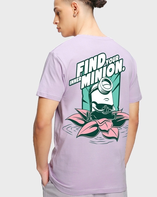 Shop Men's Purple Find Your Inner Minion Graphic Printed T-shirt-Front