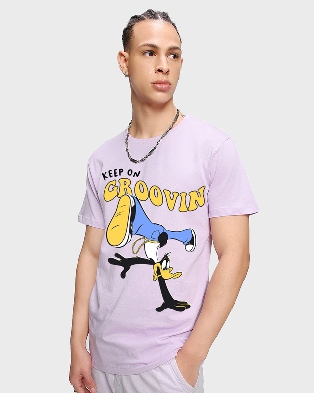 Shop Men's Purple Groovin Graphic Printed T-shirt-Front