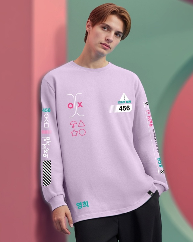 Shop Men's Purple Hide and Seek Graphic Printed Oversized T-shirt-Front