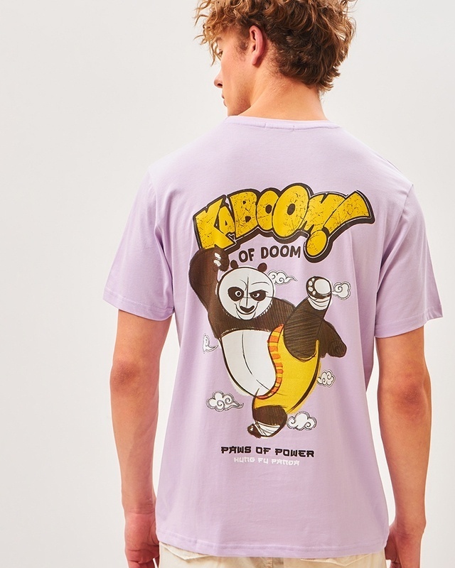 Shop Men's Purple Kaboom Graphic Printed T-shirt-Front