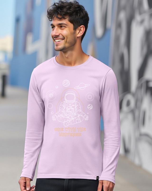 Shop Men's Purple One with the Universe Graphic Printed T-shirt-Front