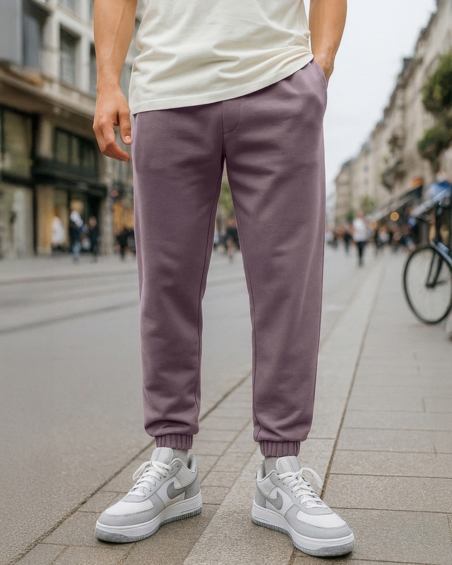 Shop Men's Purple Oversized Joggers-Front