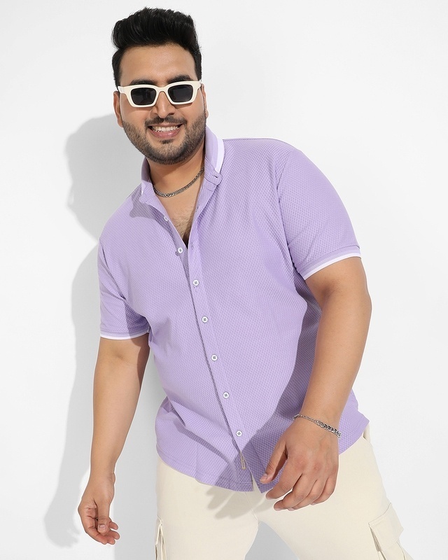 Shop Men's Purple Oversized Shirt-Front