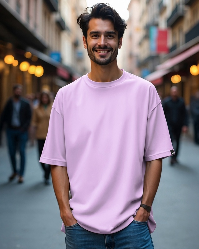 Shop Men's Purple Oversized T-shirt-Front