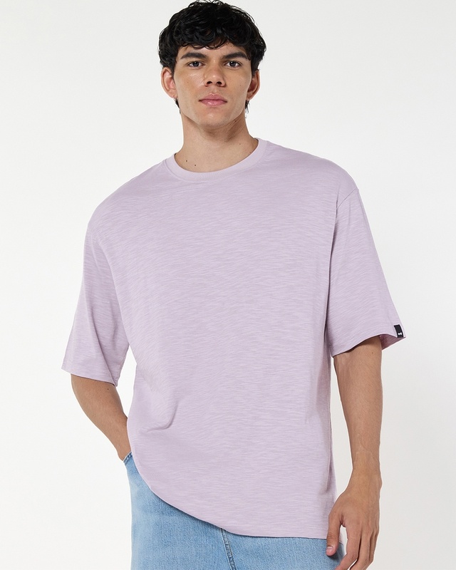 Shop Men's Purple Oversized T-shirt-Front
